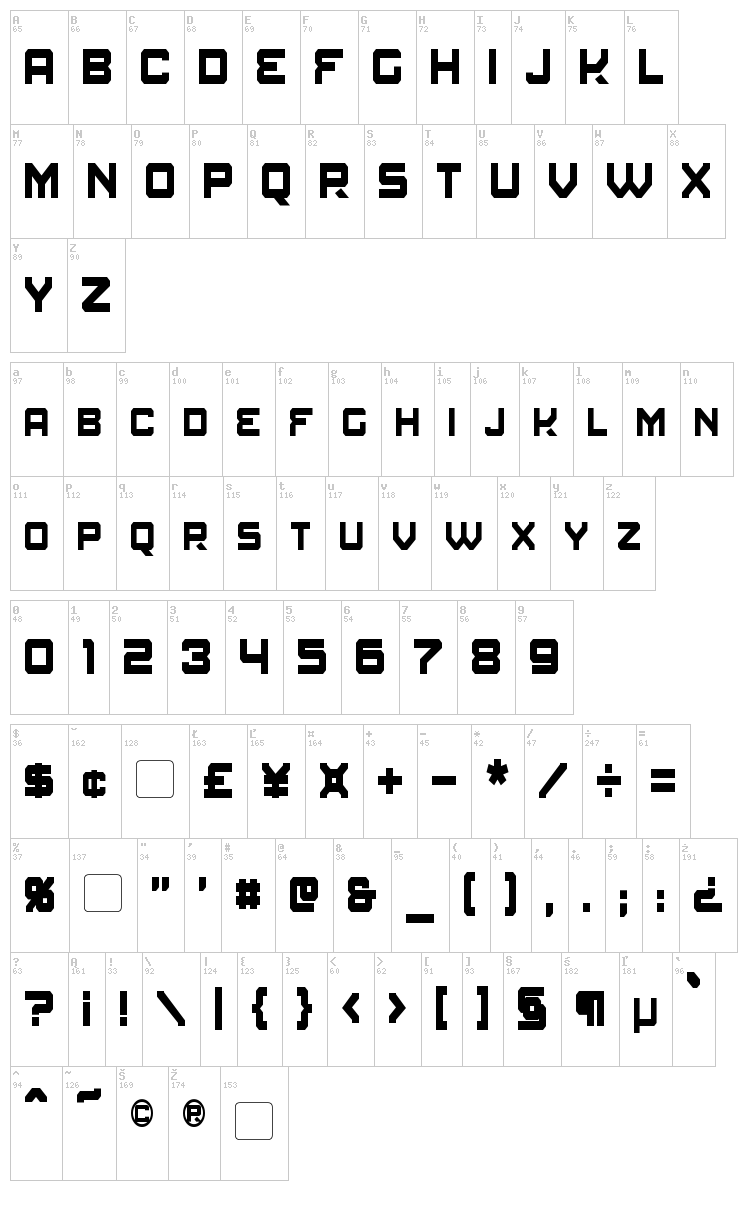 Amuro font map